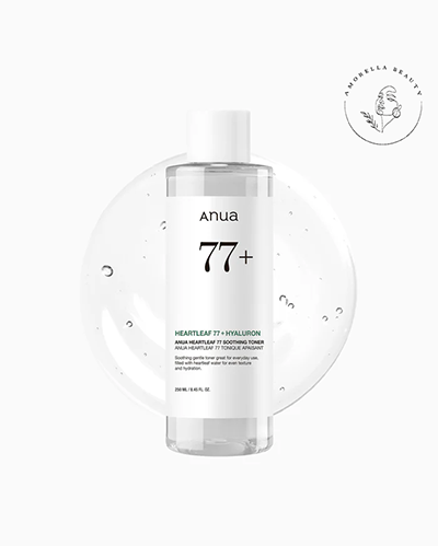 تونر آبرسان و تسکین دهنده آنوا مدل Heartleaf 77% مناسب تمام انواع پوست حجم 250 میل