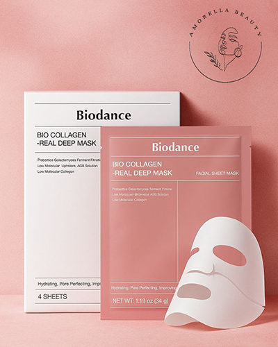 ماسک ورقه‌‏ای جوانساز و آبرسان بایودنس مدل بیو کلاژن (4 عددی)‌