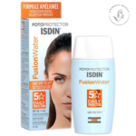 ضدآفتاب فیوژن واتر ایزدین با SPF50 بدون رنگ مناسب تمام انواع پوست حجم 50 میل