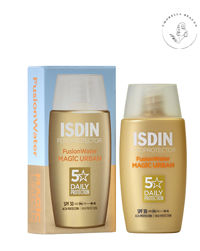 ضدآفتاب فیوژن واتر ایزدین مدل Magic Urban با SPF30 بدون رنگ مناسب تمام انواع پوست حجم50 میل