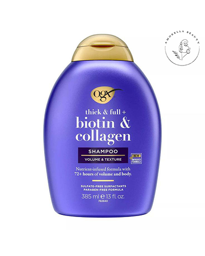 شامپو پرپشت و ضخیم کننده بیوتین و کلاژن Biotin & Collagen او جی ایکس حجم 385 میل